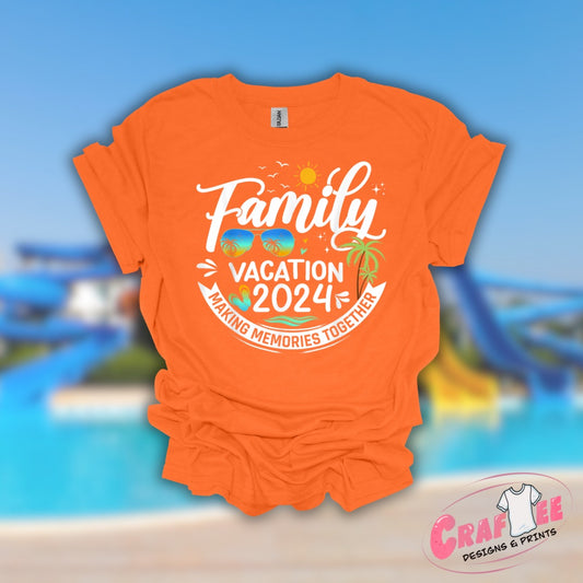 Front View Family Vacay Making Memories Graphic T-Shirt
