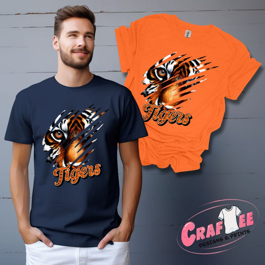 Tigers Team Graphic T-Shirt - Craftee Designs & Prints 